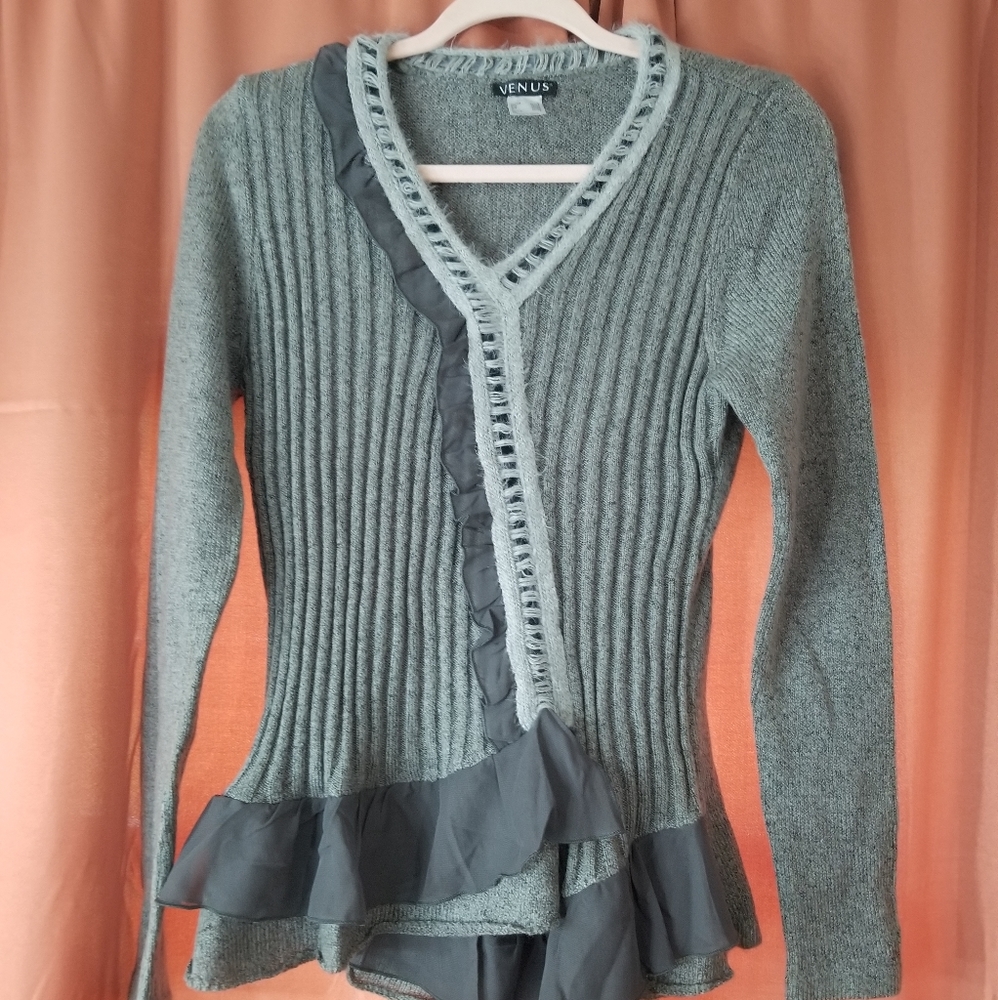 Ruffle knit sweater
